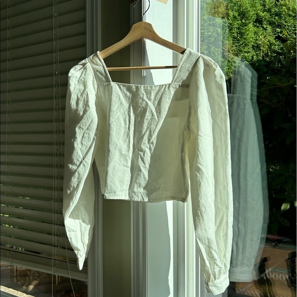 NEW oak and fort linen long sleeve blouse - Picture 9 of 11